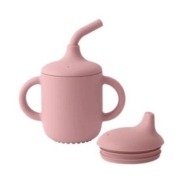 Imagem de Copo De Silicone Para Bebês Com Dois Tampas, Livre De BPA, Recipiente 