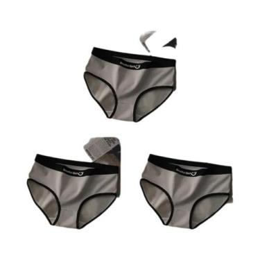 Imagem de Calcinhas De Algodão Sem Costura De Cintura Média Para Mulheres, 3 Peç