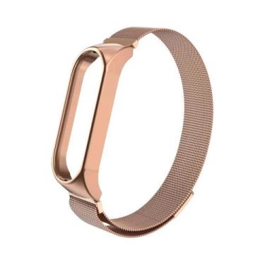Imagem de Pulseira De Aço Inoxidável Milanesa Para Xiaomi Mi Band 6 5 4 3, 127 o