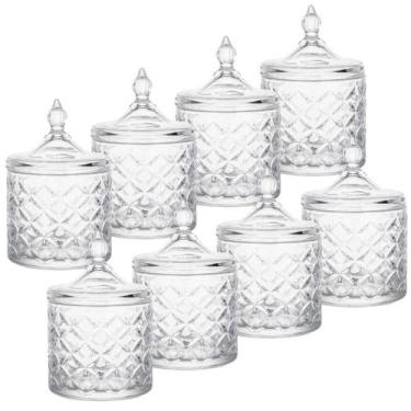 Imagem de Kit 8 Bomboniere Potiche Baleiro Pote Vidro Porta Joias Decorativo Doc