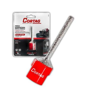 Imagem de Fresa Diamantada Conica Cortag 63003 5.5x77Mm 11000rpm Rosca M14 Porce