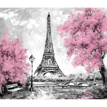 Imagem de Painel de Lona Paris Torre Eiffel Pintura - Fabrika de Festa, 400x300c