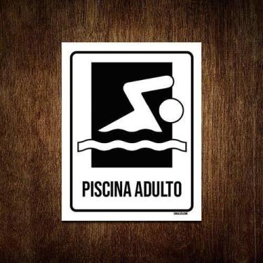 Imagem de Kit 10 Placas Condomínio Ambiente Piscina Adulto - Sinalizo.Com