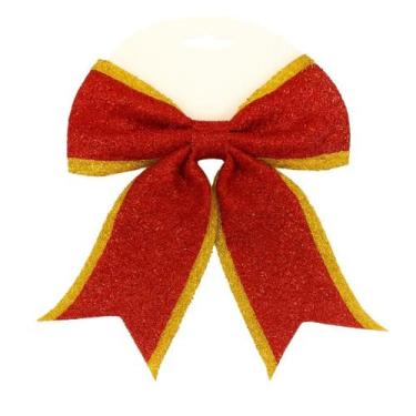 Imagem de 3 Laços De Natal Luxo Enfeite De 20,5X21,5Cm Glitter Premium - Evoluti