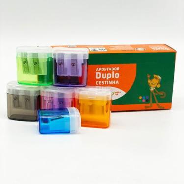 Imagem de Apontador duplo cestinha com depósito leoeleo  caixa com 12 unidades -