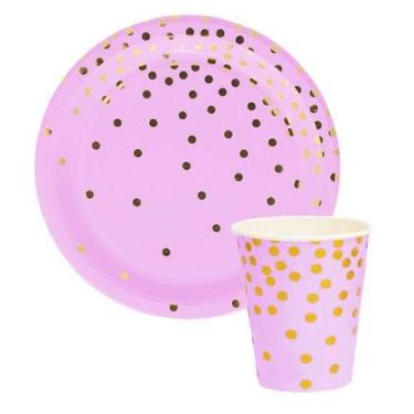 Imagem de Kit 10 Convidados Pratos Copos Papel Descartáveis Festa - Udlandia