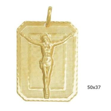 Imagem de Pingente Placa Com Cristo - Brilhante Folheados