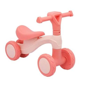 Imagem de Bicicleta Andador Infantil Equilíbrio Sem Pedal 4 Rodas Rosa Zippy Toy