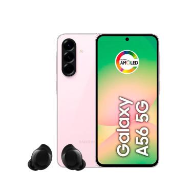 Imagem de Smartphone Samsung Galaxy A56 5G Tela 6.7" 256GB Câmera Tripla 50MP Rosa + Galaxy Buds Core Preto