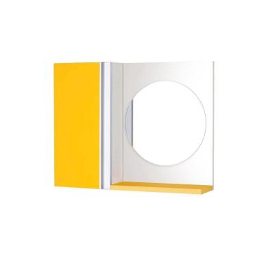 Imagem de Armário Banheiro com Espelho Redondo Amarelo Barra Vertical