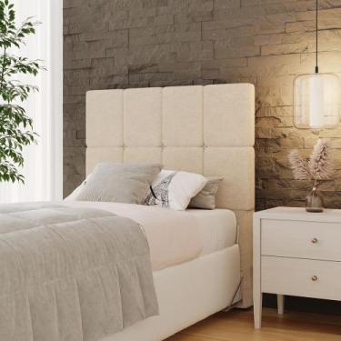 Imagem de Cabeceira Solteiro 100cm Linea Boucle Estofada Design Moderno para Qua