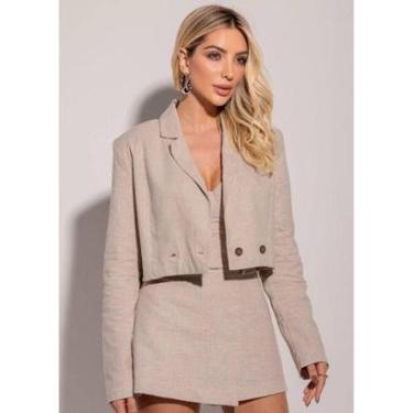 Imagem de Shorts Saia Sawary Linho Xadrez - 277225 - MARROM P-Feminino