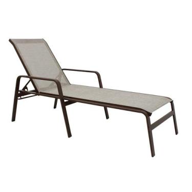 Imagem de Espreguiçadeira Lótus Premium Tela Sling e Alumínio de Piscina - Sarah