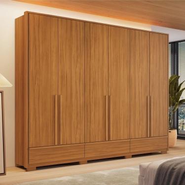 Imagem de Guarda-roupa Casal 6 Portas 3 Gavetas 100% Mdf Prime Freijó