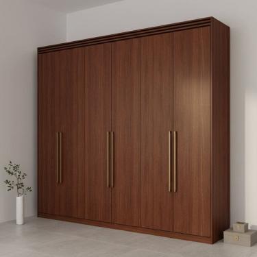 Imagem de Guarda-roupa Casal 6 Portas com Espelho Interno Giratório 263cm 100% Mdf Turim Espresso Móveis Jequitiba