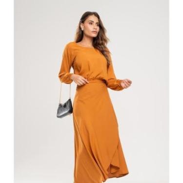 Imagem de Cropped Salvatore Fashion Gola Canoa Manga Longa Viscolinho Feminino-Feminino