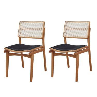 Imagem de Conjunto com 2 Cadeiras Madeira Eva Premium Moderna Mobília