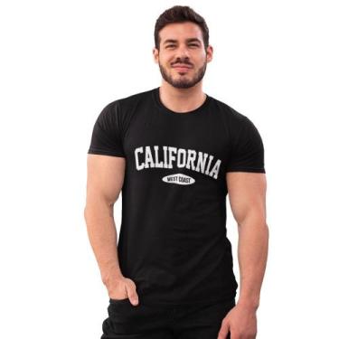 Imagem de Camiseta Algodão Masculina Manga Curta Verão Estampa Califórnia Leve R