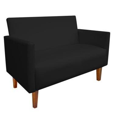 Imagem de Kit Namoradeira 02 Lugares e 02 Poltronas Jade Corino Preto Pes Chanfrado Castanho   M11 - D'Rossi