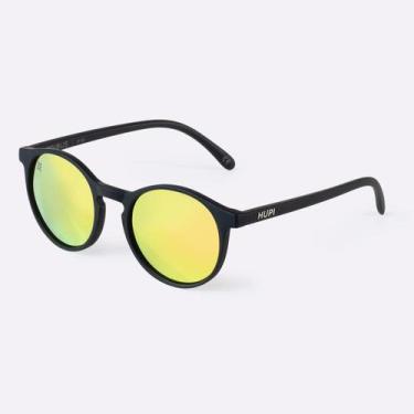 Imagem de Óculos HUPI Tribus Preto Lente Dourado Espelhado, Preto, Dourado, UNIC