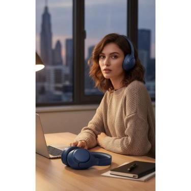 Imagem de 2x Headset Bluetooth 5.3 ANC Adaptativo Multiponto 60h Azul - Congratu