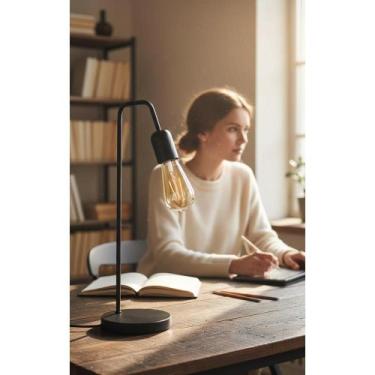 Imagem de 2x Abajur Mesa Retro Vintage Industrial Alumínio LED - Congratulations