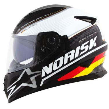 Imagem de Capacete Norisk ff302 Grand Prix Germany, Branco Preto Brilho, 61