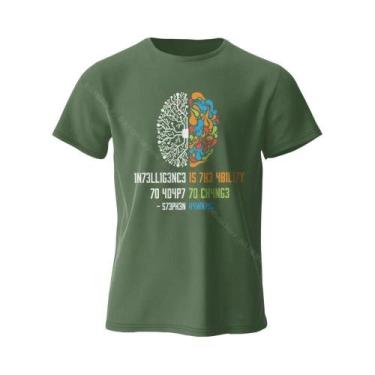 Imagem de Camiseta Unissex De Algodão Com Estampa Engraçada Brain Power, Macia E