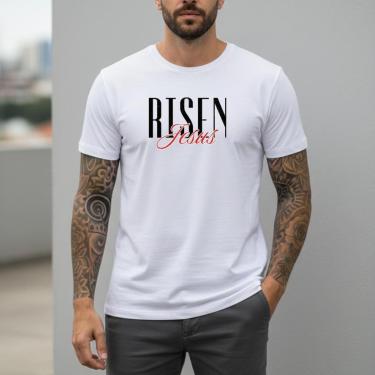 Imagem de Camiseta Masculina Estampada Algodão Slim Fit Manga Curta Camisa Casual Gola Redonda Co...