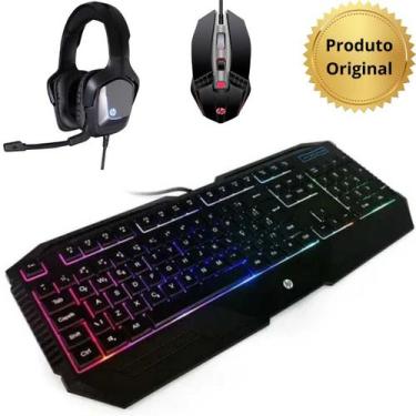 Imagem de Kit Teclado Mouse Headset Gamer HP K110 M270 H220gs Original