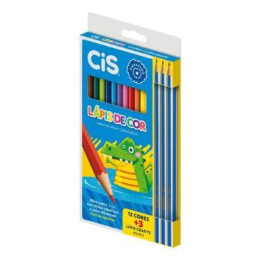 Imagem de Lapis de Cor Sextavado Cis 12 Cores com 3 Grafite Hb 2
