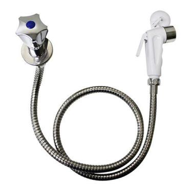 Imagem de Ducha Higienica Gatilho Branco e Registro de Metal - Higiban