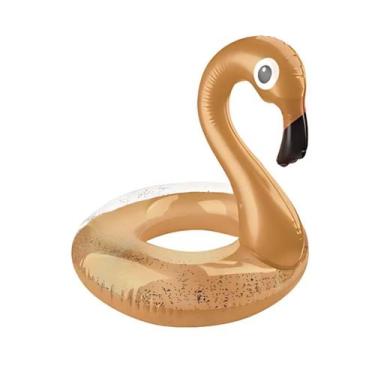Imagem de Boia Circular de Flamingo Com Gliter 82cm Piscina - Art Summer, Dourad