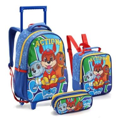 Imagem de Kit Mochila Rodinhas Escolar Infantil Menino Dog Heroes 2024 - Seanite