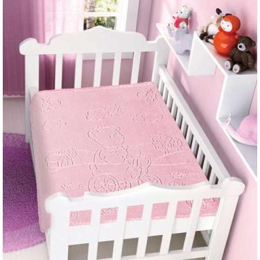 Imagem de Cobertor Infantil Bebê Relevo Touch Rosa Jolitex 080x110cm