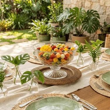 Imagem de Centro De Mesa Em Vidro Bee 22cm Transparente Elegante - Hauskraft