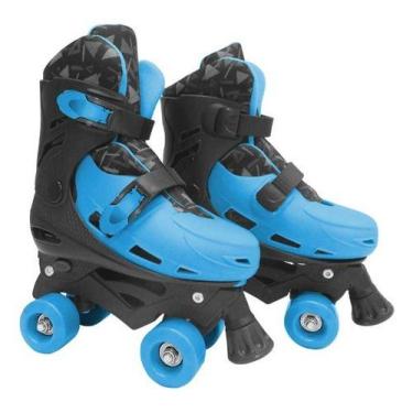 Imagem de Patins Roller Masculino Ajustável Azul E Preto 33-36 - Dmtoys, Verde