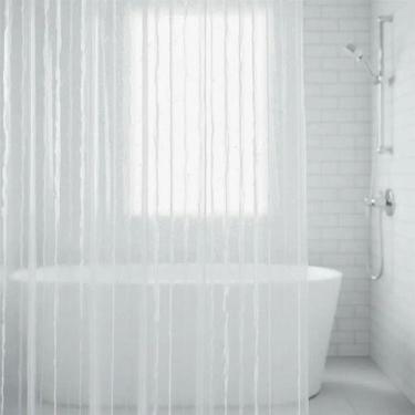 Imagem de Cortina Para Banheiro Transparente Box 1,80x2,00 Varão Extensível De 7