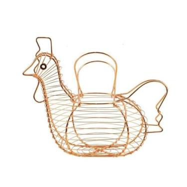 Imagem de Cesta Porta Ovos Bronze Galinha 22cm x 26cm - Minas de Presentes