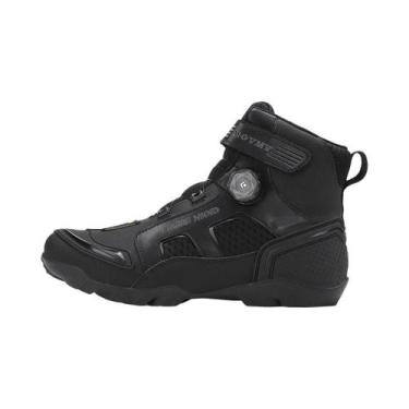 Imagem de Botas De Couro Masculinas Para Motocicleta, Respiráveis, Antiderrapant
