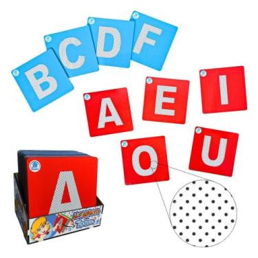 Imagem de Alfabeto Móvel Lixa Textura Alto Relevo Tátil Brinquedos Educativos Al