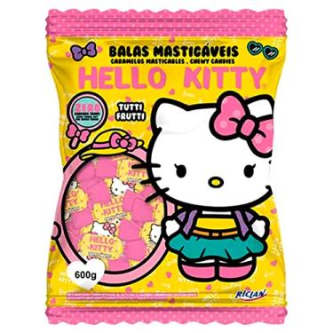Imagem de PIRULITO POP MANIA HELLO KITTY TUTTI FRITTI RECHEIO MASTIGAVEL C/ 50 600G RICLAN