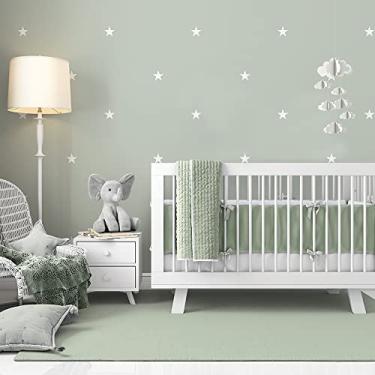 Imagem de Papel De Parede Adesivo Cinza Quarto Infantil Estrelas Bebê Sonho