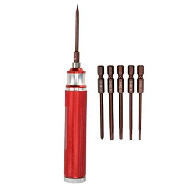 Imagem de Acessório de reparo de carro RC, ampla aplicabilidade Kit de ferramentas de chave de fenda sextavada antiderrapante fácil de transportar Design ergonômico com manga cruzada para modelo de(vermelho)
