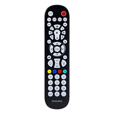 Imagem de Philips Backlit Universal Remote Control For Samsung, Vizio, Lg, Sony, Sharp, Roku, Apple TV, RCA, Panasonic, Smart TVs, Streaming Players, Blu-Ray, DVD, 4-Device, Black, SRP9348D/27