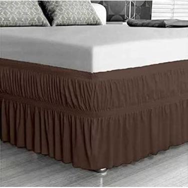 Imagem de SAIA PARA CAMA BOX SOLTEIRO C/ 2 ELÁSTICOS AJUSTÁVEL COR:MARROM