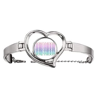 Imagem de N/A N/A Pulseira moderna Art Deco Alterar cor repetitiva pulseira coração joia fio bracelete, medium, metal