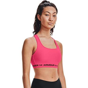 Imagem de Under Armour Sutiã esportivo feminino com costas cruzadas, Cerise (653)/Preto, PP