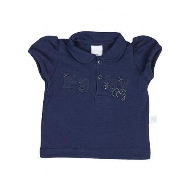 Imagem de Camiseta Bebê Pólo Malha Cotton Baby -Marinho - Ano Zero