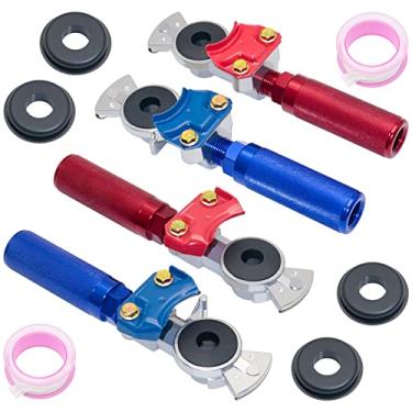 Imagem de YiaChuii Glad Hands with Grips, 2 conjuntos de alças de extensão GladHands de emergência de alumínio para semi-caminhões, trailers, linha aérea, 4 selos, 2 fita PTFE
